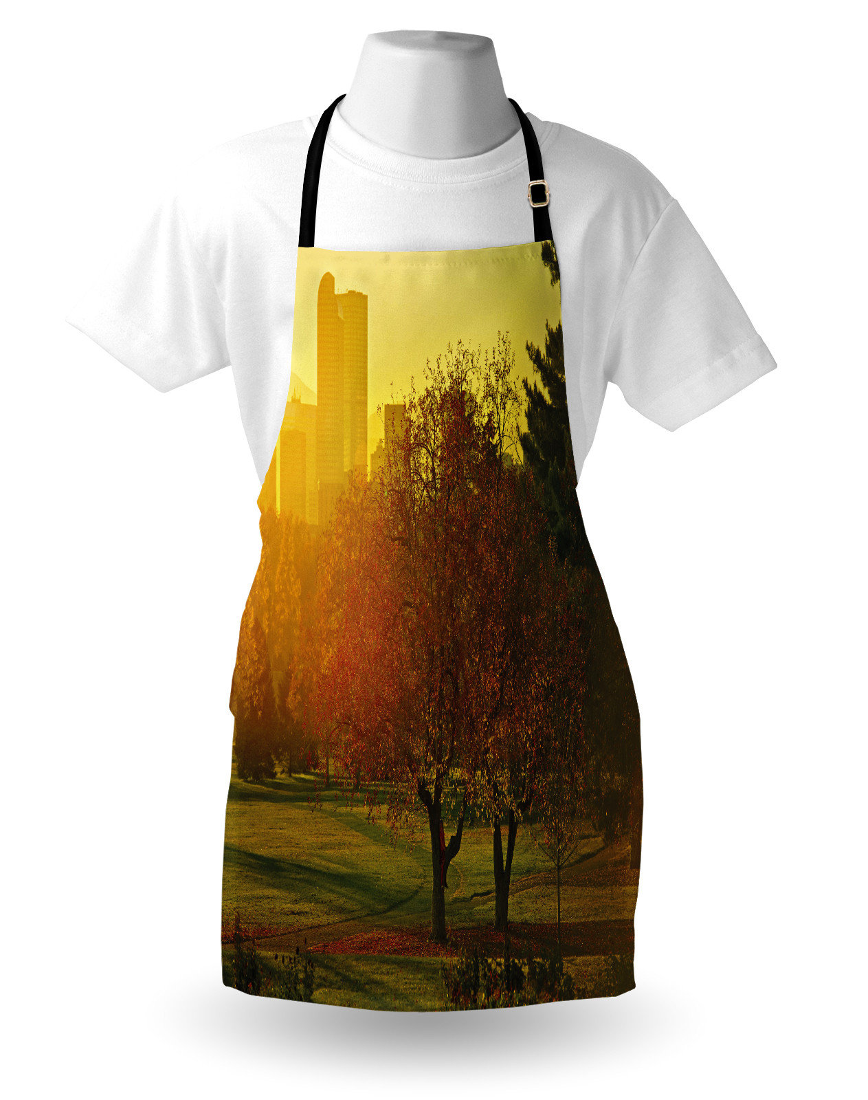 East Urban Home Nature Apron Unisex, Sunset over City Park, Adult Size ...