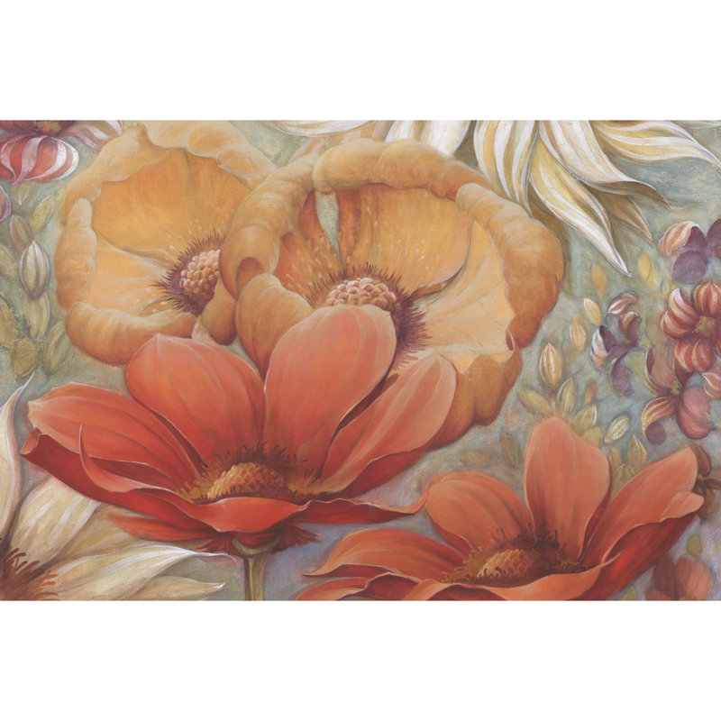 Orangered And White Flowers 1 - Wrapped Canvas Art Prints, 20cm H x 30cm W x 3.8cm D