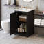 Meuble-lavabo de 20 pouces avec lavabo intégré, tablette réglable, style moderne, noir.