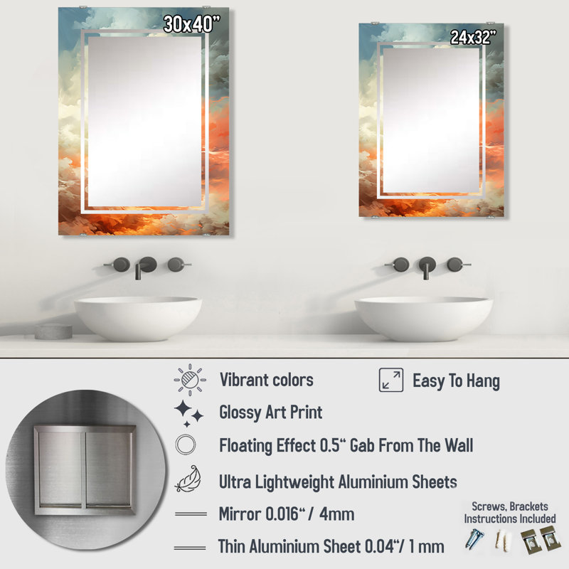 Freitas - Miroir mural Big Sky MIR137426, 32 po x 24 po