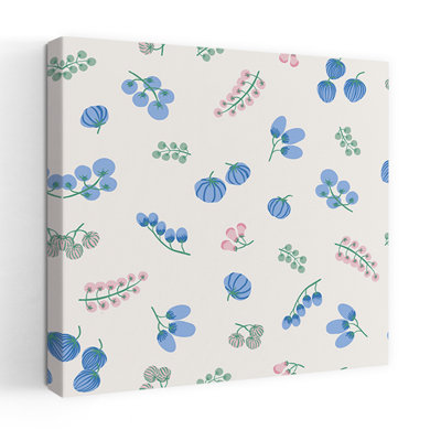 «Pastel Berries Motif abstrait fruits nature», reproduction d'art murale