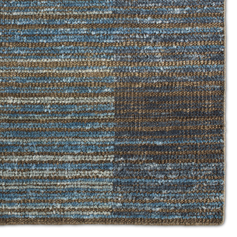 Jaipur Living Alita BEZ09 Handknot Color Block Blue/Green Area Rug (6'X9'), Runner 3' x 10'