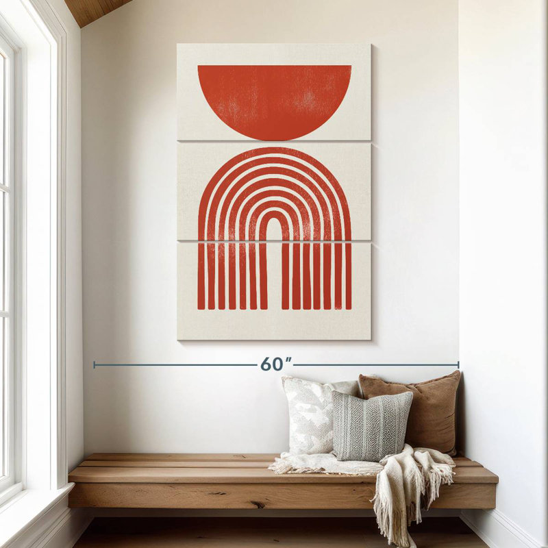 Forme Mid-Century perse rouge I