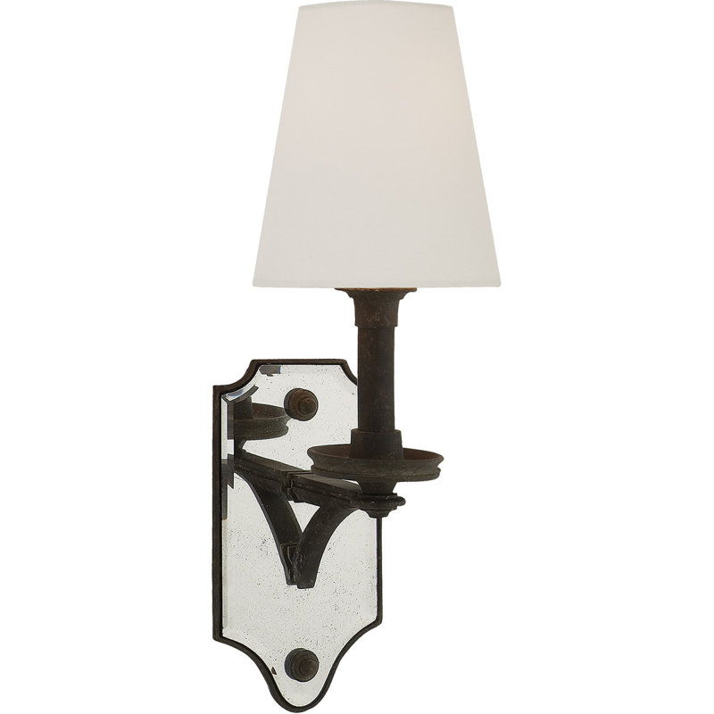 Thomas O'Brien Verona Mirrored Sconce, Weathered Iron