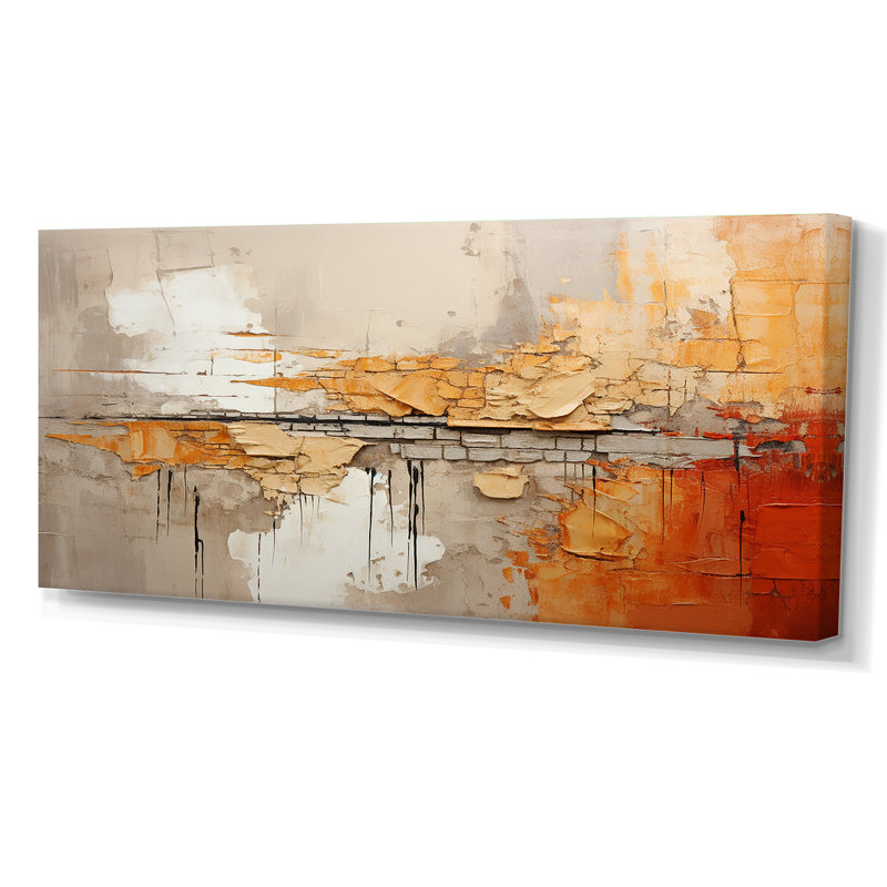 Gauvain Orange Impressions I, Toile tendue, H 28 po x l 60 po x P 1,5 po