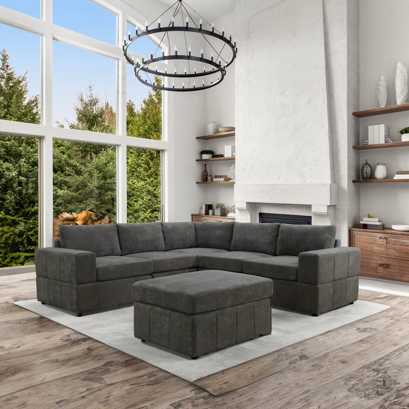 Benildo Upholstered L-Shaped Sectional Symmetrical