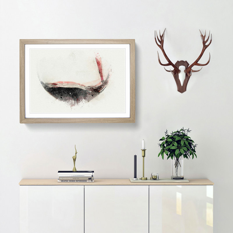 Pouring of the Red Wine in Abstract - Framed Print, Oak, 40cm H x 60cm W x 2cm D