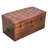 Brown Buffalo Hide Leather Storage Trunk