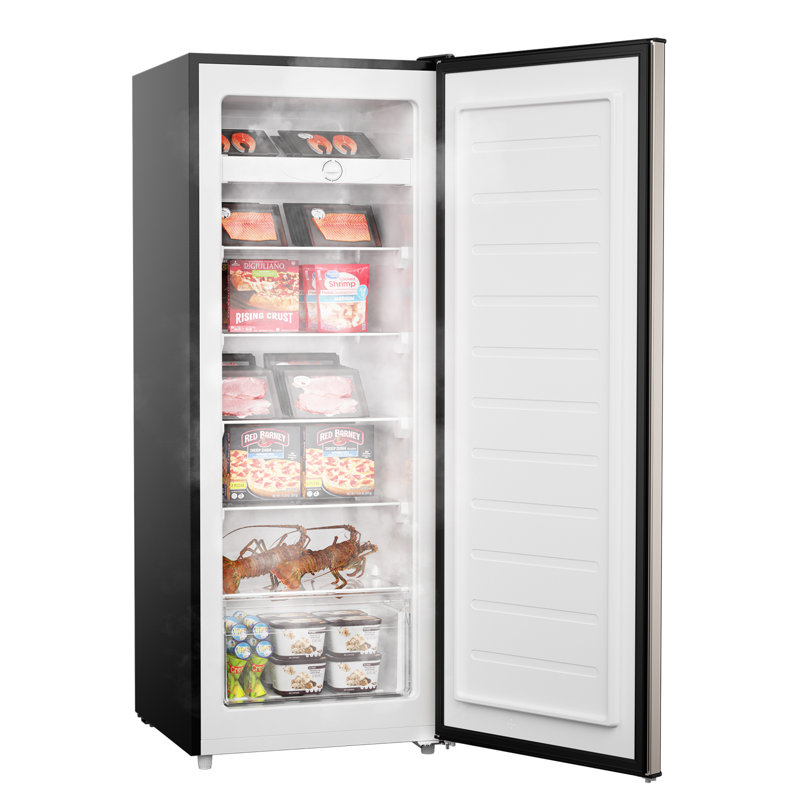7.0 Cu.Ftupright Freezer With Reversible Door And 6 Adjustable Thermostat, Silver