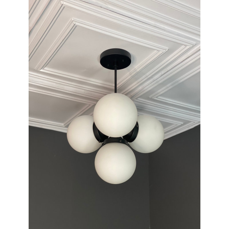 Glass Spotlight, Matte Black/White, White