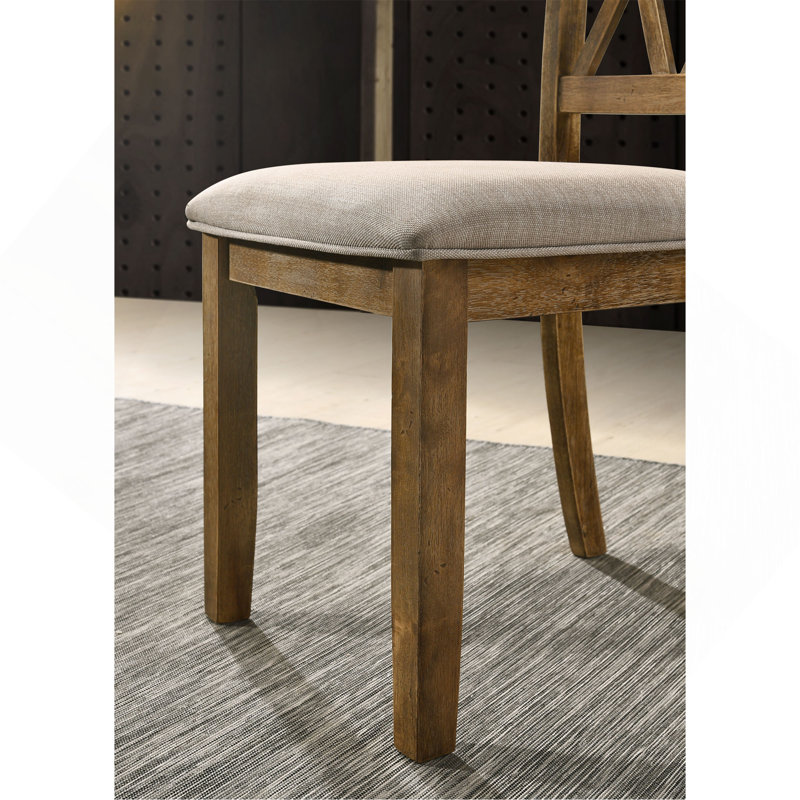 Ensemble de 2 chaises rembourrées en tissu, Brun