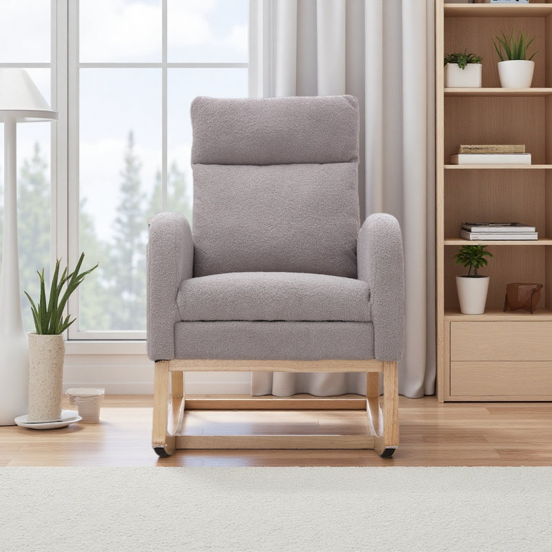 Chaise berçante Teddy, Gris clair