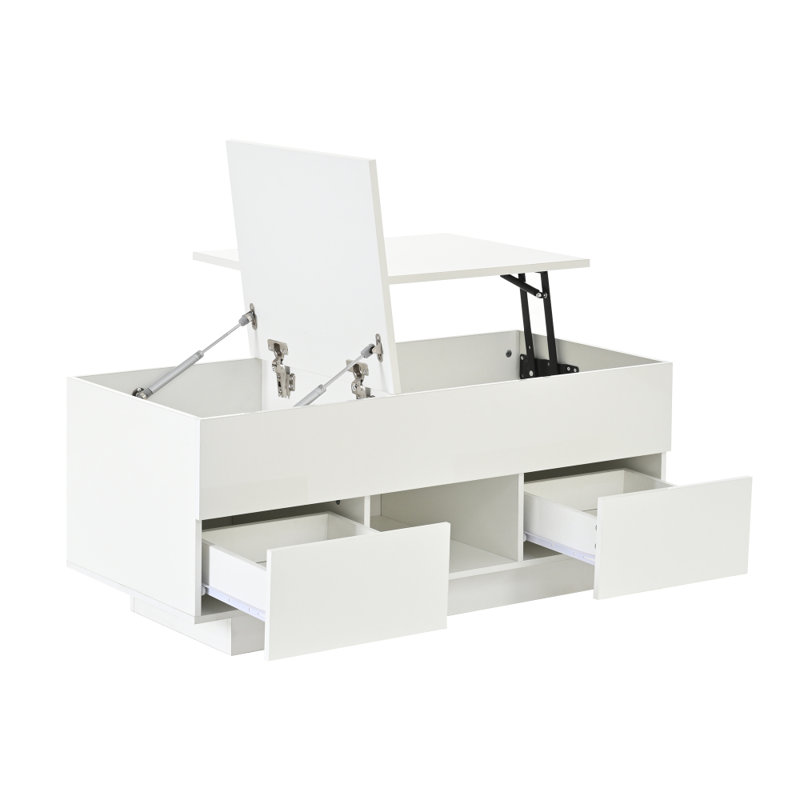 Coffee Table, White, White, White