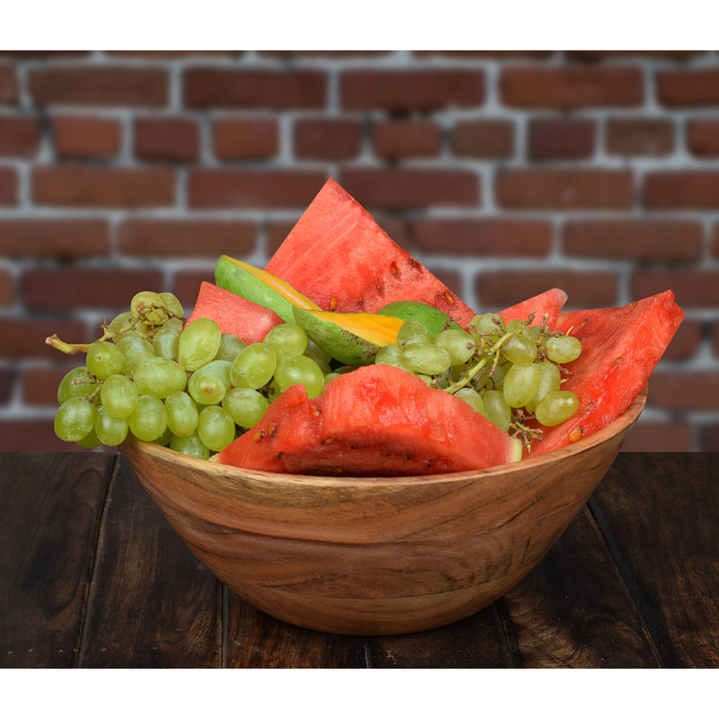 Union Rustic Kevondra Wood Salad Bowl