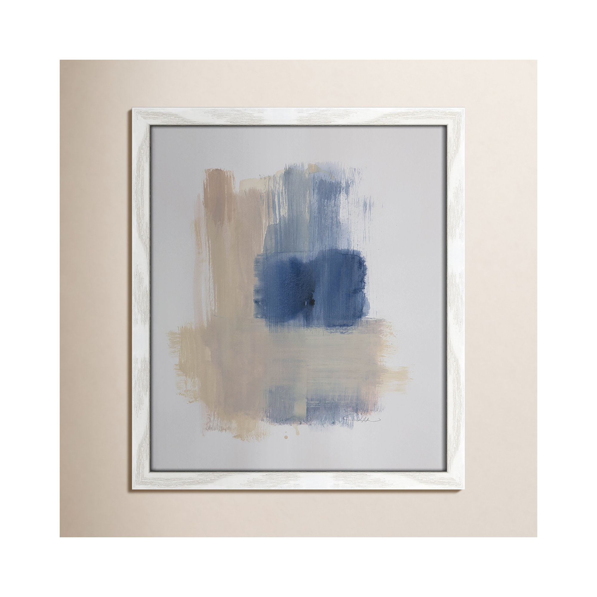 Powder Room Wash III by Casa Fine Arts, White Slim Unmatted Picture Framed, 15" H x 13" W x 1.25" D