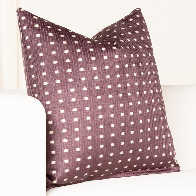 Coussin Grid, Polyester, Carré 18 po, Cerise foncée