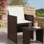 Ensemble de 4 chaises de patio pliables Mandie, structure en métal, rotin d'osier brun