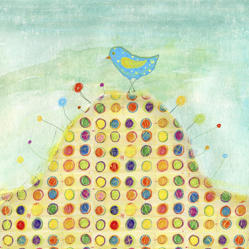 Feathers Dots & Stripes XIII by Ingrid Blixt - Wrapped Canvas Art Prints, 30cm H x 30cm W