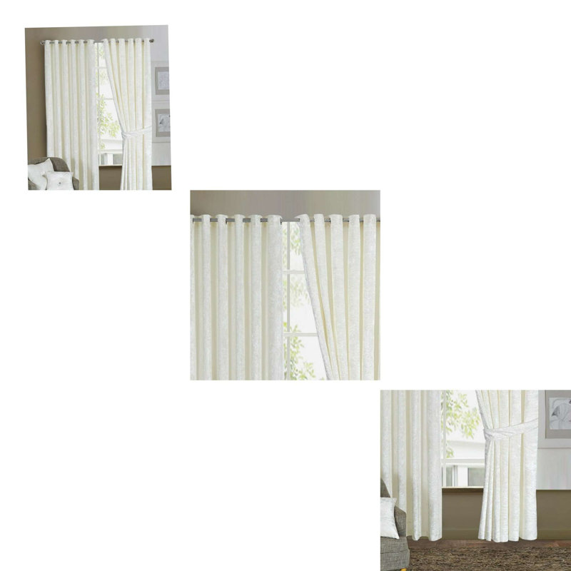 Magdeline Room Darkening Curtain Pair, 117cm W x 183cm D, White