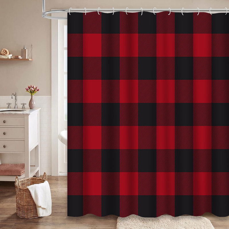Rideau de douche avec 12 crochets Lumberjack, L 72 po x l 78 po