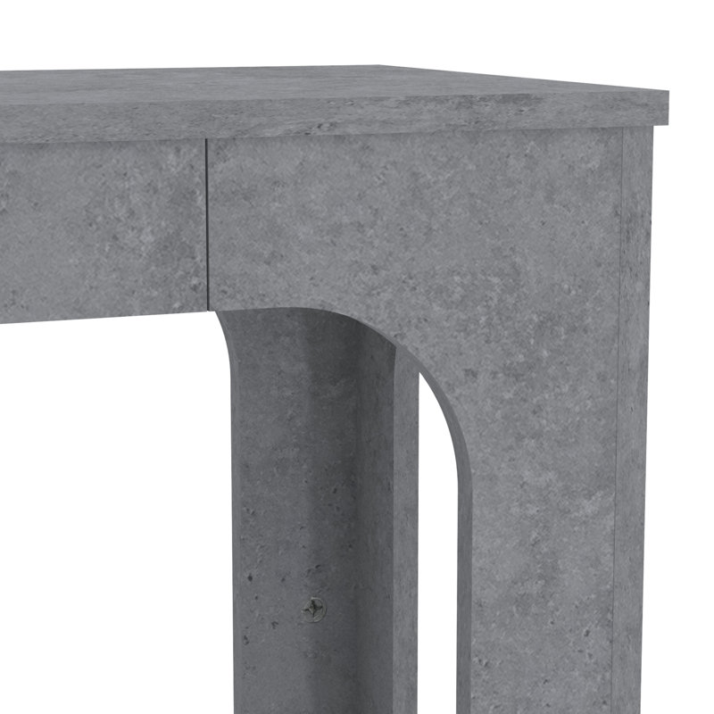 Inniss Modern Geometric 22" End Table with Open Shelf, Gray