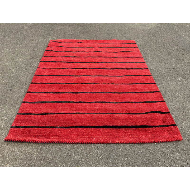 Wool Striped Indoor Rug, Rectangle 4'8" x 6'6"