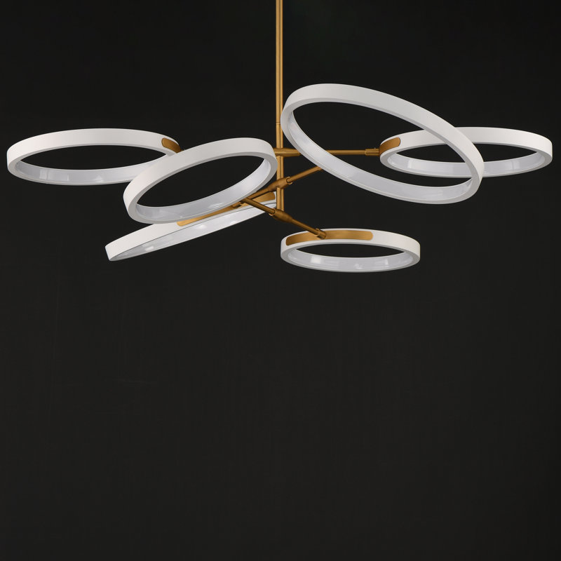 Hoopla-Single Pendant, White/Gold