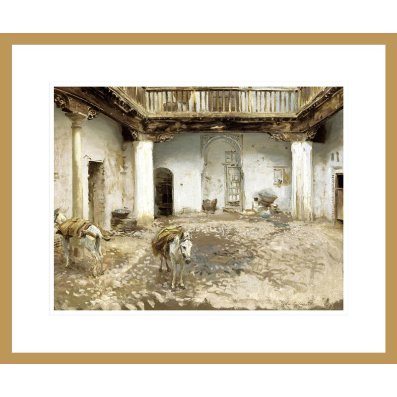Moorish Courtyard, John Singer Sargent, impression giclée sur cadre, H 17,75 po x l 21,26 po