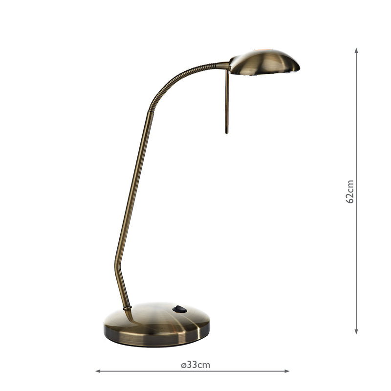 Lummus Metal Desk Lamp, Antique Brass