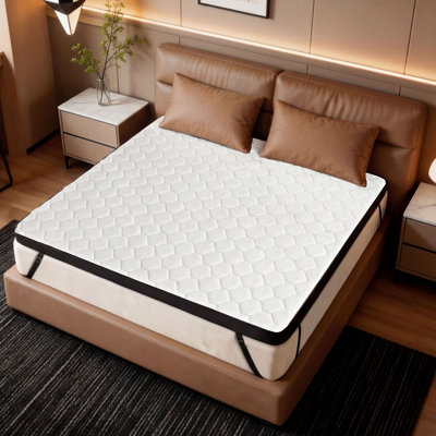 Surmatelas en mousse à mémoire de forme de 3 pouces, surmatelas ferme et moyenne à deux côtés avec housse amovible et lavable