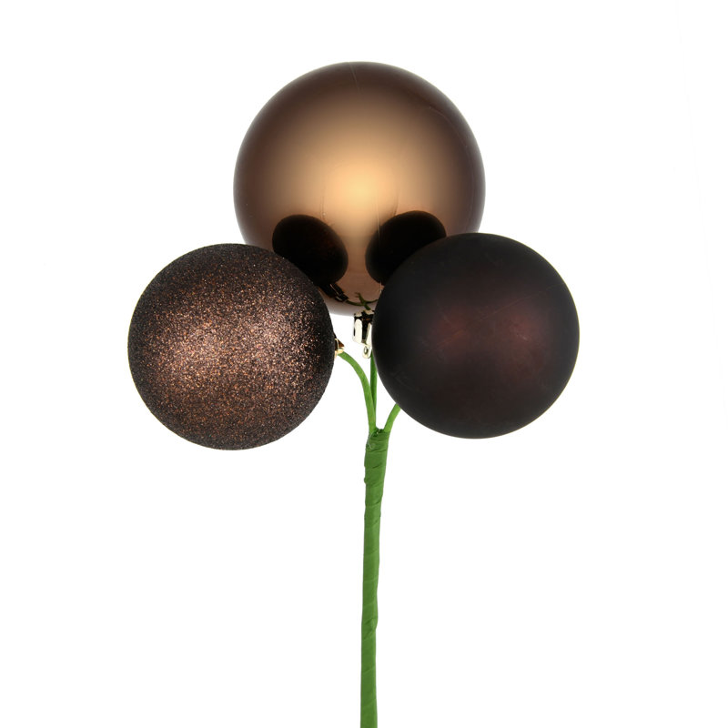 Ornement en forme de boule 18 po Vickerman, 4 par sac, Chocolat