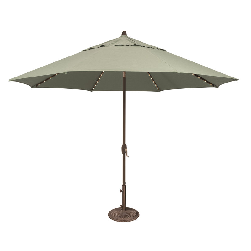 Parasol inclinable 11 pi avec lumière des étoiles Lariat, Spa, Bronze