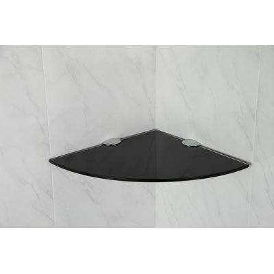 Fanney Triangle Glass Floating Shelf with Adjustable Shelves