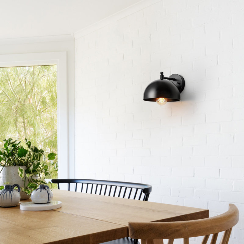 Lafarrah Iron Armed Sconce, Matte Black