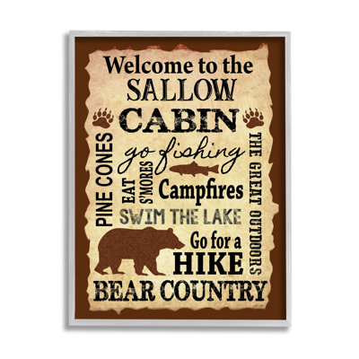 Rustic Family Lodge cmw-013 Personalized Wall Art