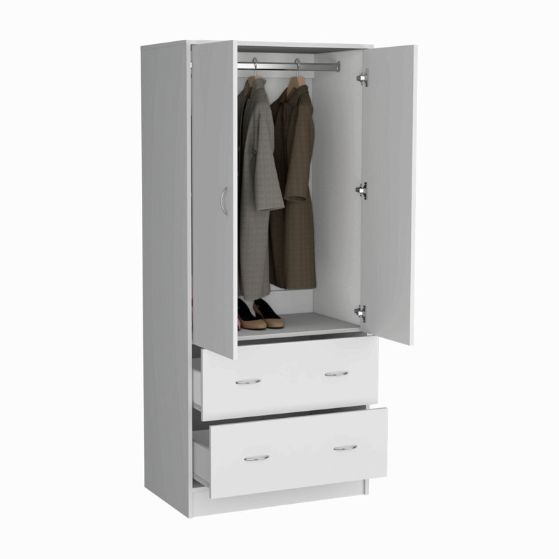 Armoire 2 portes 2 tiroirs, White