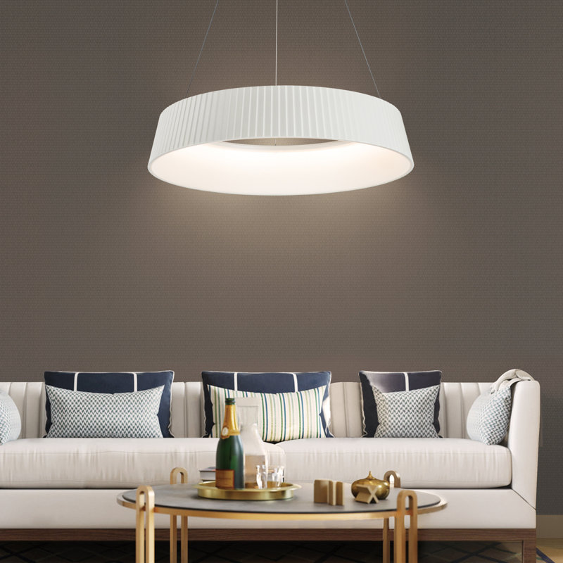 Luminaire suspendu géométrique à 1 lumière DEL Aquilino, 33.46" W x 33.46" D