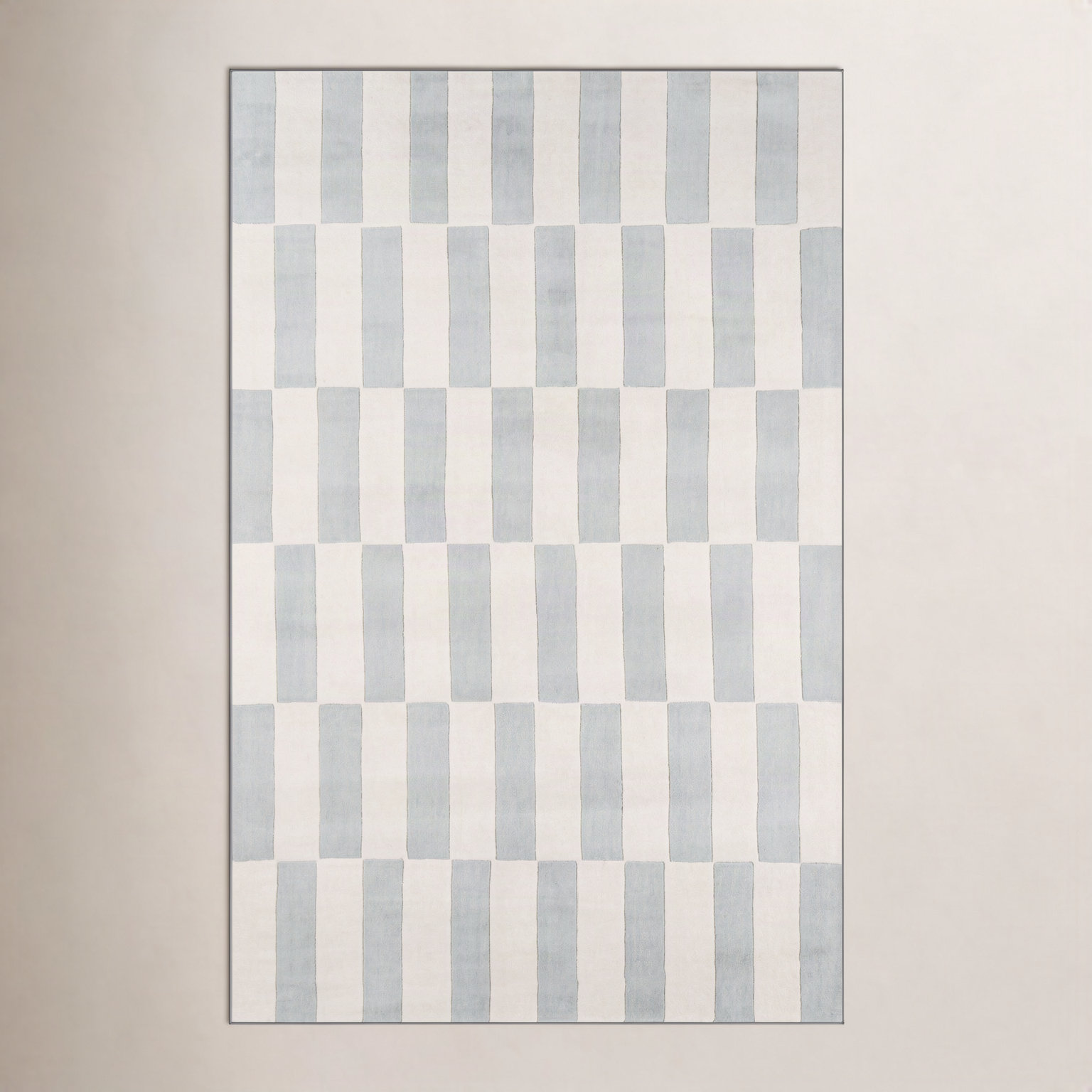 Delmar Gray Ivory Hand-Tufted Wool Rug, Rectangle 3'6" x 5'6"