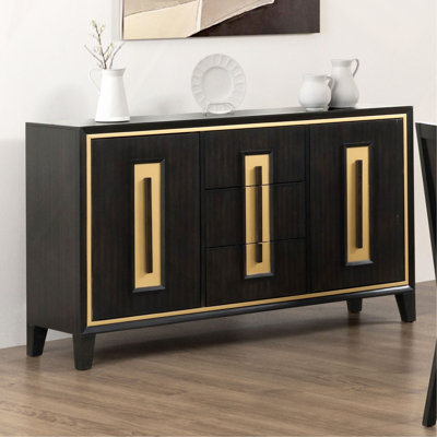 Mobilier de salle à manger de style serveur avec 1 tiroir et poignées en bois