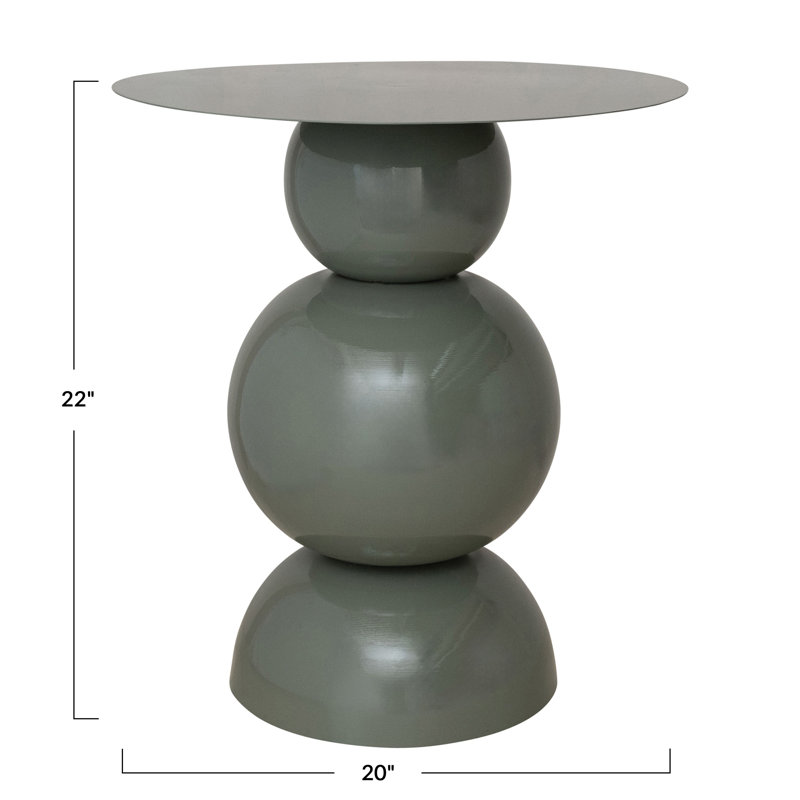 Table ronde en métal thermolaqué avec base empilée