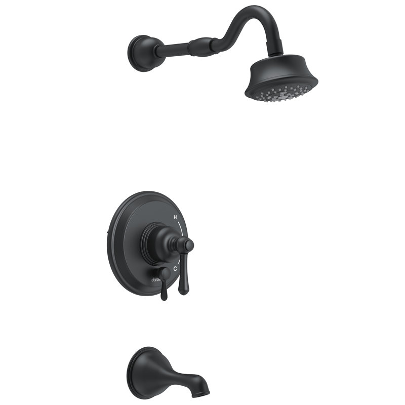 Opulence Pressure Balanced Tub and Shower Faucet, Satin Black
