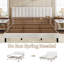 Structure de très grand lit, lit plateforme tapissier en velours avec tête de lit capitonnée à rainures verticales, sommier à lattes en bois massif, aucun sommier requis, assemblage facile, blanc-892744249-892744250