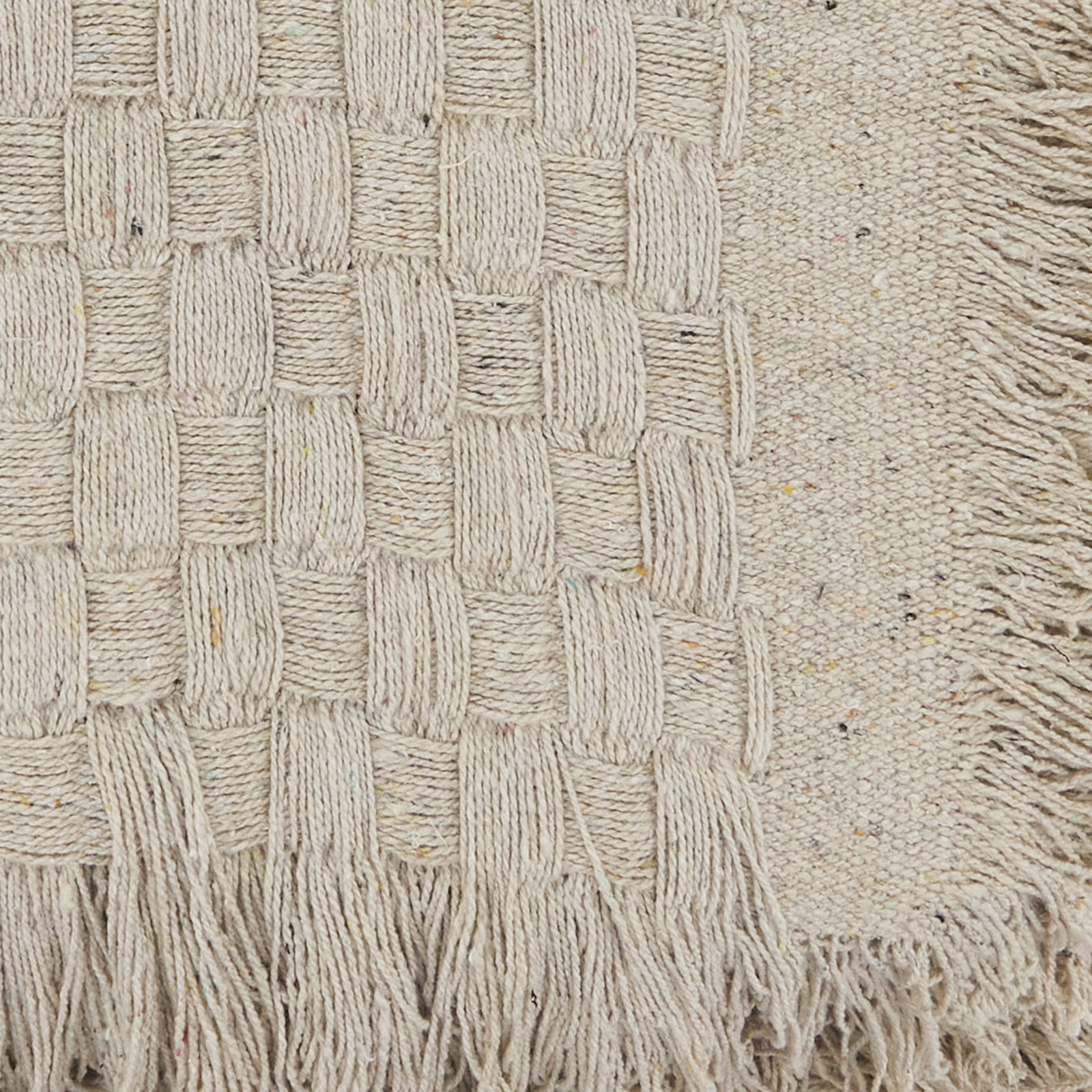 Sevan Collection Waffle Weave Throw Blanket, Beige