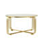 Adero 93cm Round Metal Coffee Table For Living Room Furniture, Center Table with Mirror Top