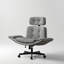 Chaise de bureau à pieds croisés avec accoudoirs réglables, hauteur de siège et appui-tête amovible-981490332