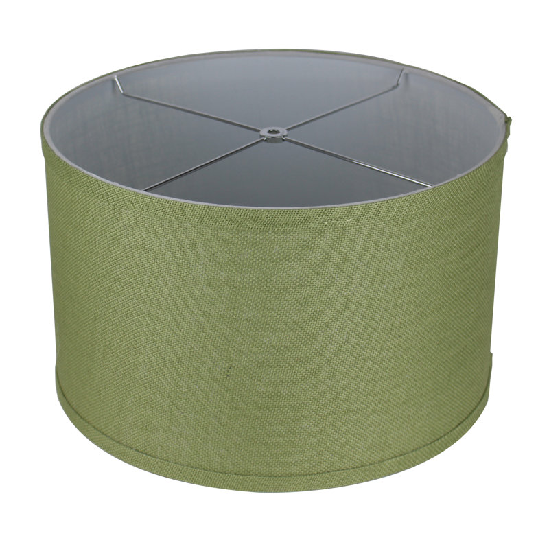 Ganya Burlap Drum Lamp Shade, Khaki Green, 10" H x 16" W x 16" D