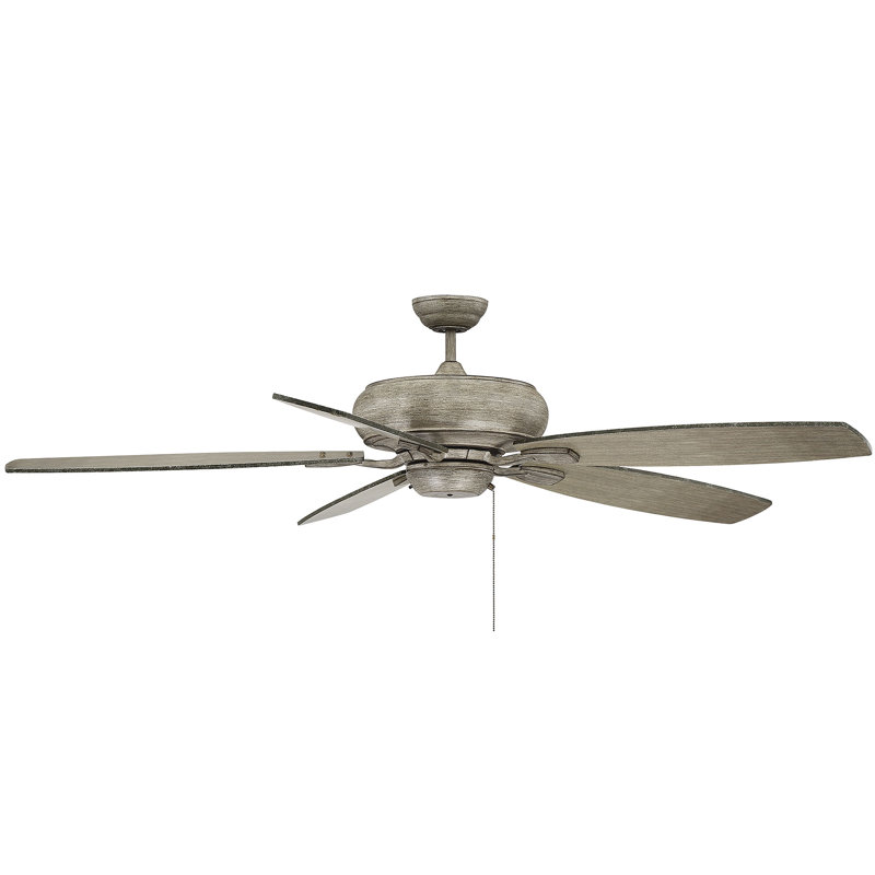 Ventilateur de plafond standard à 5 pales de 68 po avec chaînette Wyman, Bois vieilli