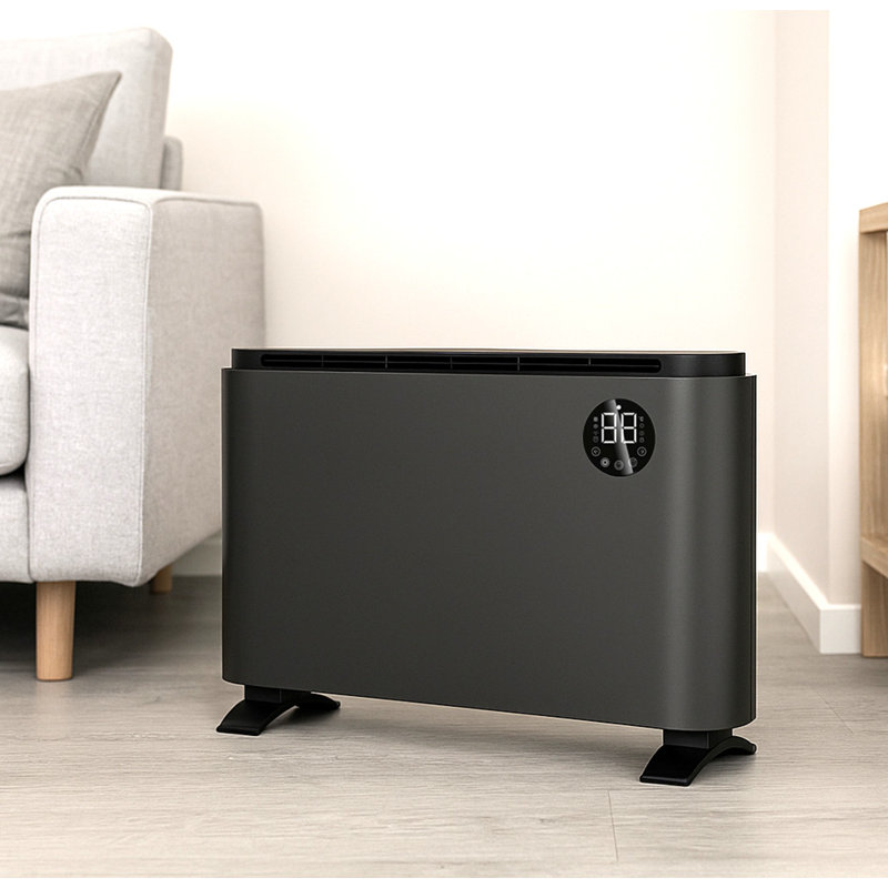 Jack Stonehouse 6800 BTU Electric Radiator Space Heater with Adjustable Thermostat and with Digital Display, Black