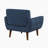 Hillman 34" Modern & Contemporary Velvet Accent Chair with Tufted Back, Flared Track Arms & Tapered Wood Legs-1774285380