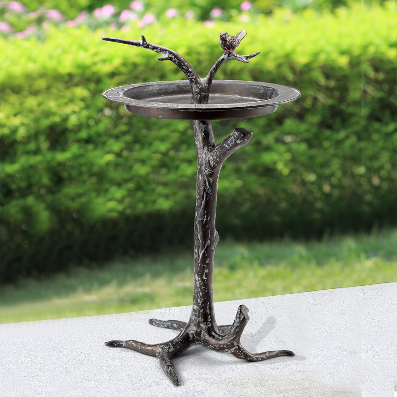 Bird & Twig Sundial/Birdbath 3